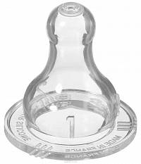 К-т из 2-х сосок из силикона д/бутыл.со станд.горлышком S2,3 скор.потока жидк.д/молока/воды,0-12м.