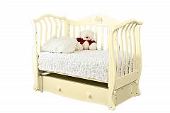 С 757 Кроватка детская Юлиана  резьба №8 накладка №22 (мишка на облаке)