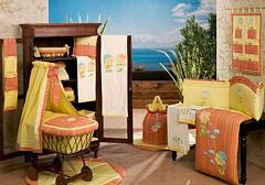 25V.151AR Балдахин "Подсолнухи" из коллекции "4 времени года" для кроватки с бантом и  вышивкой